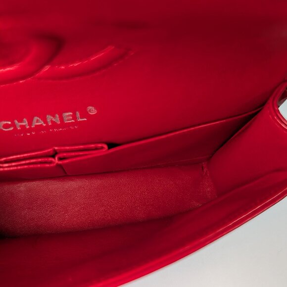 Chanel Rare Red 17b Classic Medium Quilted Lambskin Double Flap Bag - Picture 12 of 16